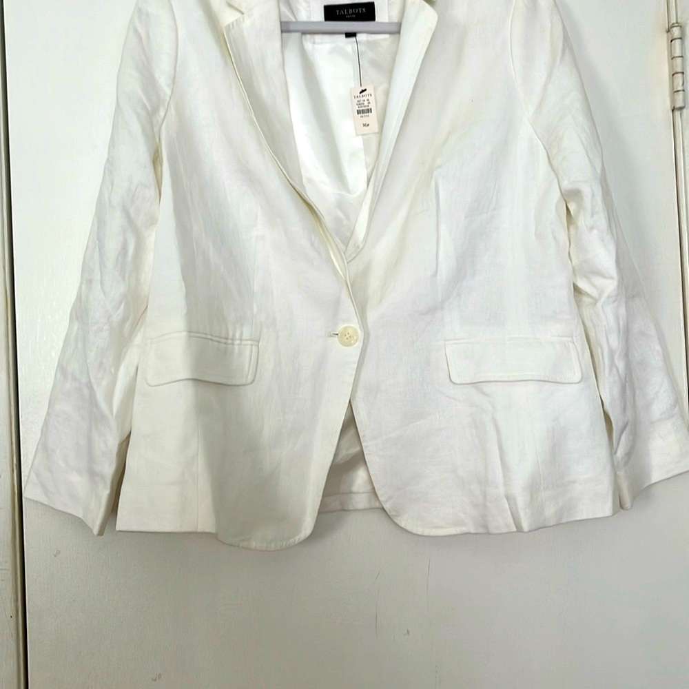 Talbots Ivory Linen Blazer Jacket
